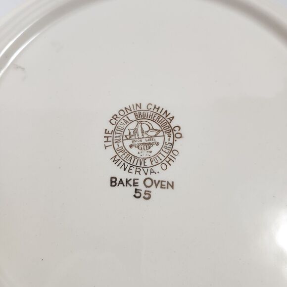 Colonial Courting  Cake Plate Set and Server The Cronin China Co Minerva OH - Picture 6 of 9